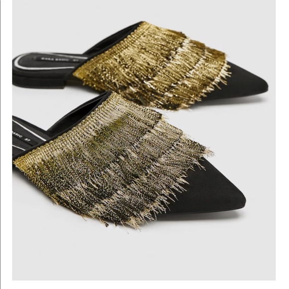 Zara Mules with Fringe NWT ready for Fall Sz: 36 - Picture 4 of 6